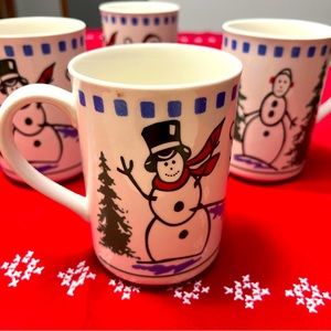 LIBBEY CERAMIC SNOWMAN in SCARF COFFEE MUG TALL